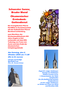 Plakat zum Erntedankgottesdienst