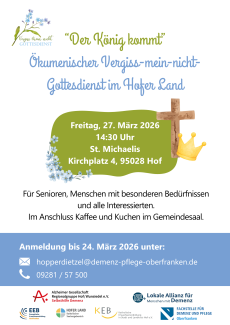 Plakat für den Vergiss-mein-nicht Gottesdienst