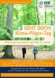 Plakat zum Klimapilgern am 21.06.2026